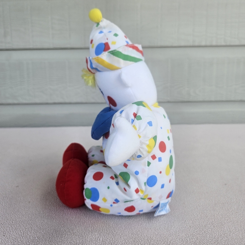 Eden Wind-Up Musical Circus Clown Plush 13" Vintage Stain White Multicolor - Picture 3 of 10